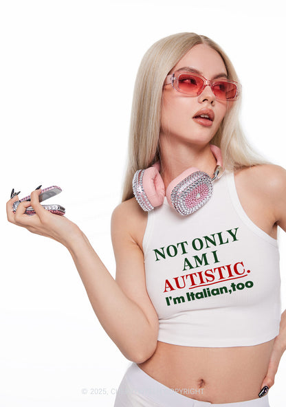 Not Only Autistic Y2K Crop Tank Top Cherrykitten