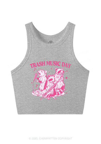 Trash Music Day Y2K Crop Tank Top Cherrykitten
