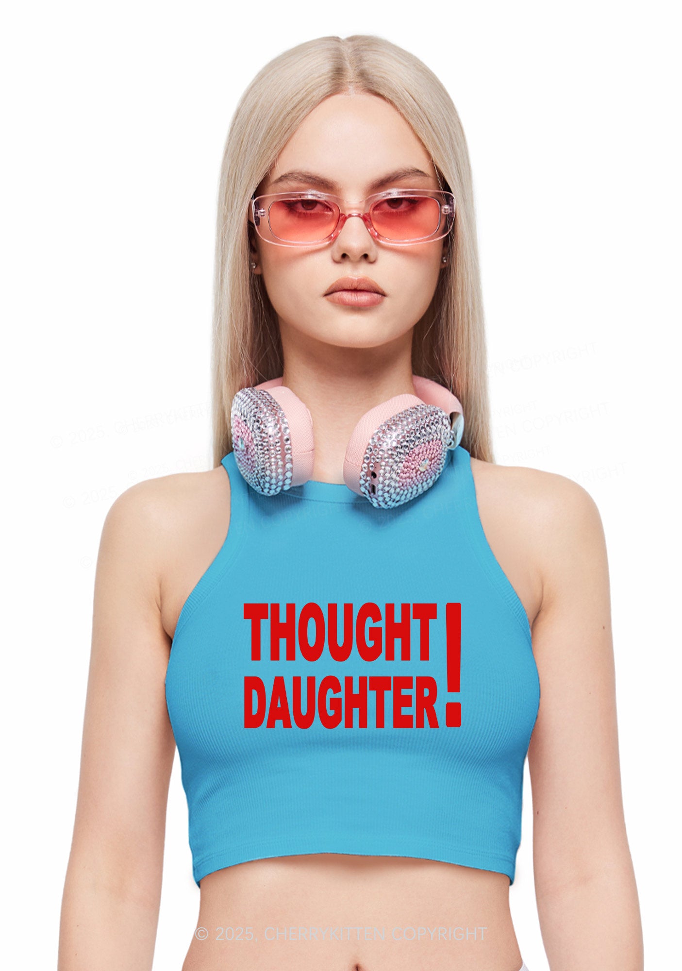 Thought Daughter Y2K Crop Tank Top Cherrykitten