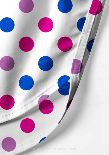Bisexual Dots On White Pride Y2K Print Men Beach Shorts Cherrykitten