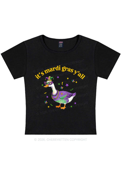 Its Mardi Gras Yall Y2K Baby Tee Cherrykitten