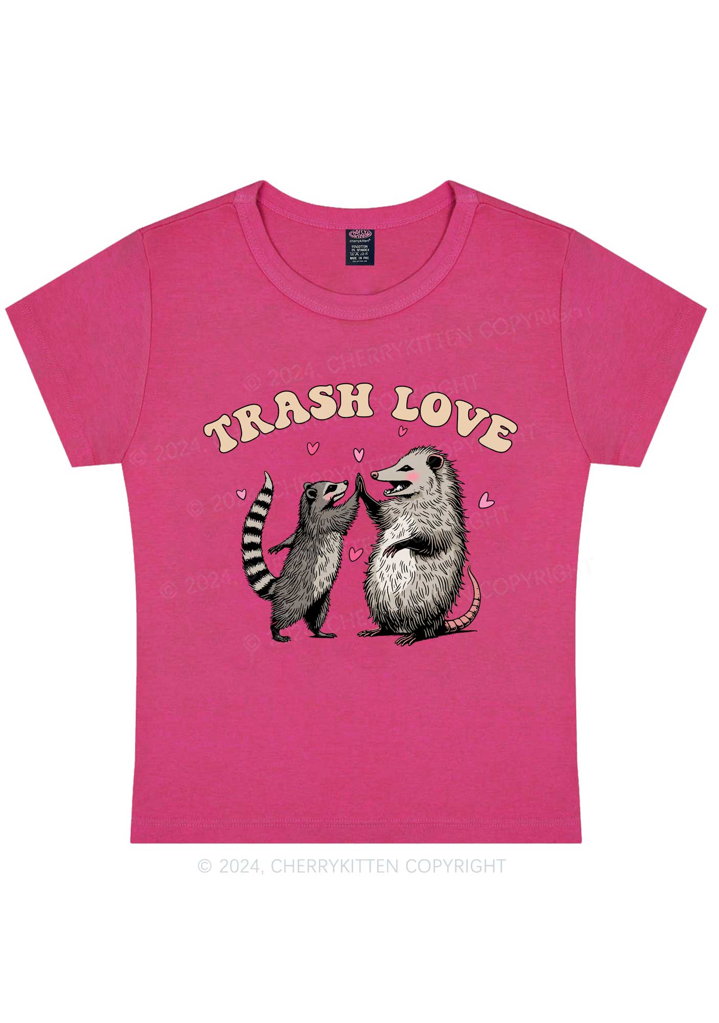 Trash Love Y2K Valentine's Day Baby Tee Cherrykitten