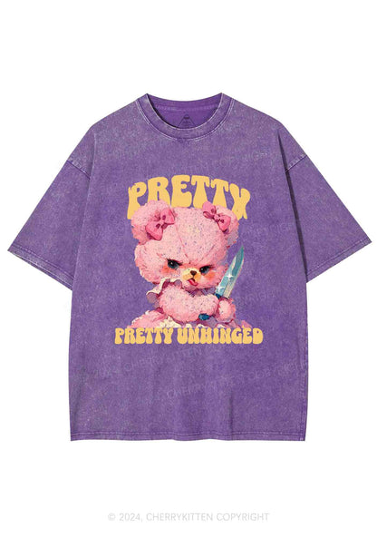 Pretty Unhinged Bear Y2K Washed Tee Cherrykitten