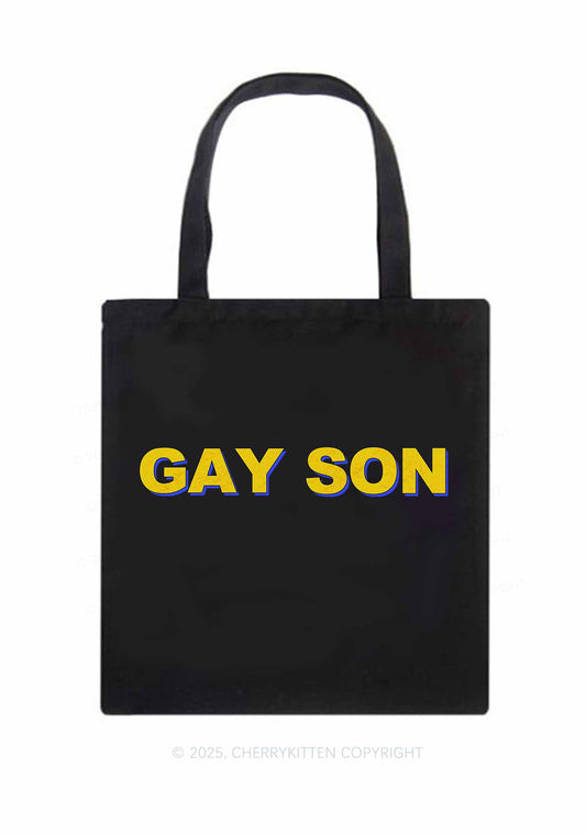 Gay Son Pride Y2K Canvas Tote Bag Cherrykitten