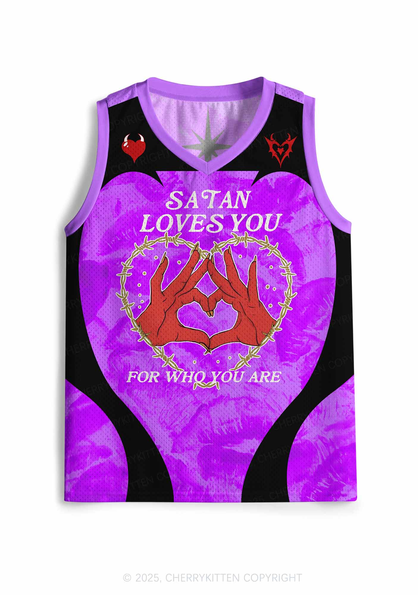 Custom Halloween Satan Loves You Y2K Sport Jersey Tank Cherrykitten