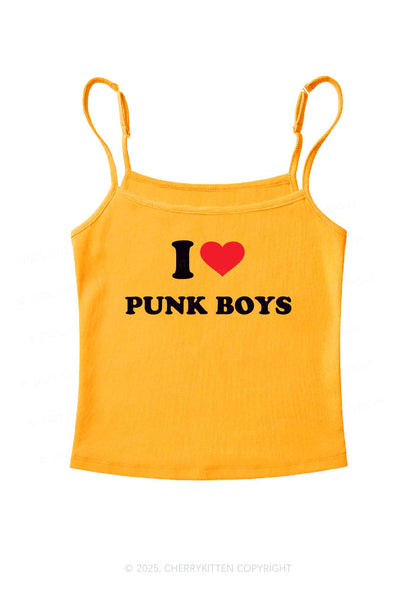 I Love Punk Boys Y2K Spaghetti Strap Cami Cherrykitten