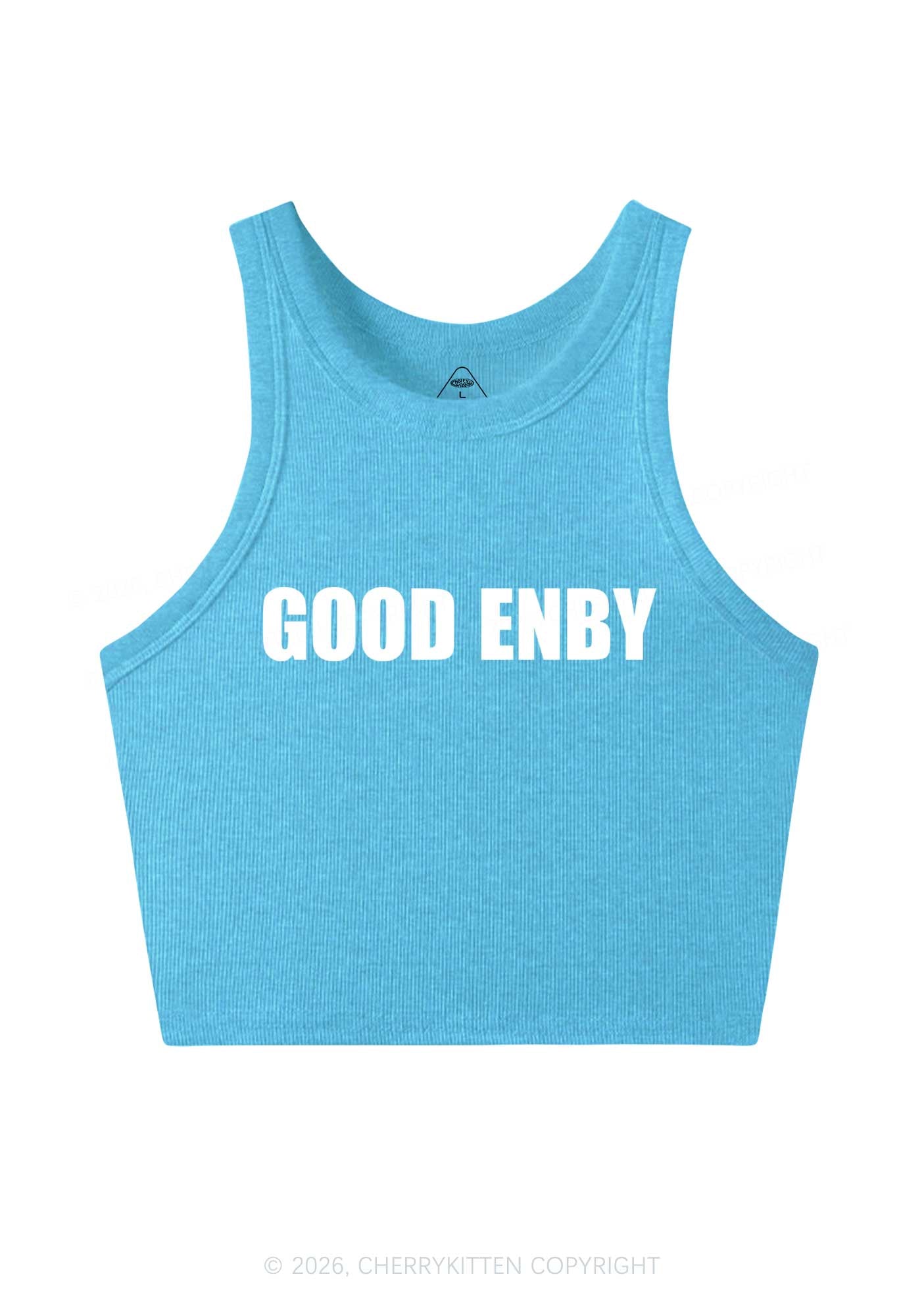 Good Enby Pride Y2K Crop Tank Top Cherrykitten
