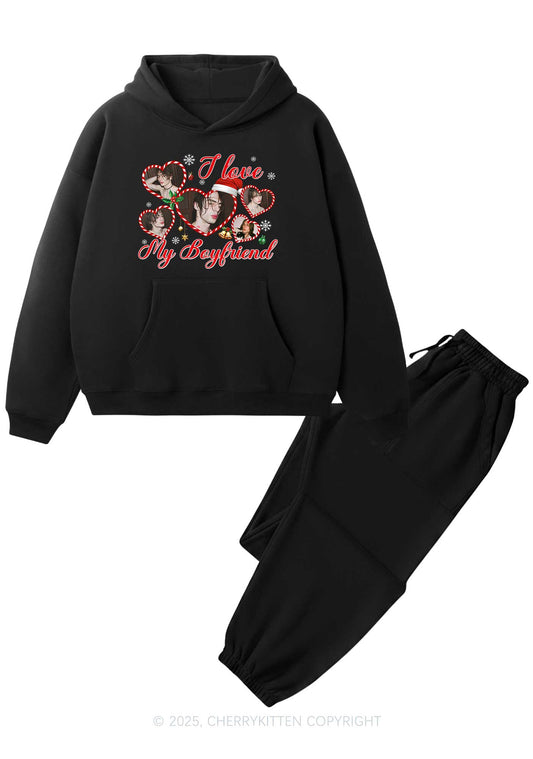 Custom Christmas I Love My GF Y2K Fleece Hoodie Set Cherrykitten