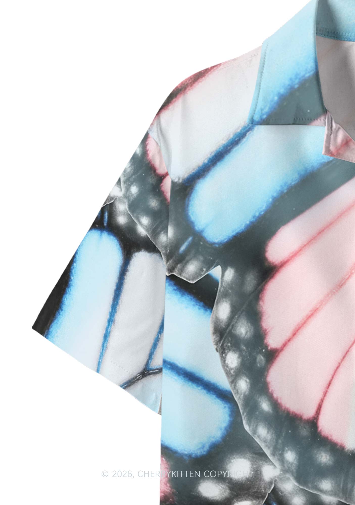 Trans Butterfly Wing Pride Y2K Print Hawaiian Shirt Cherrykitten