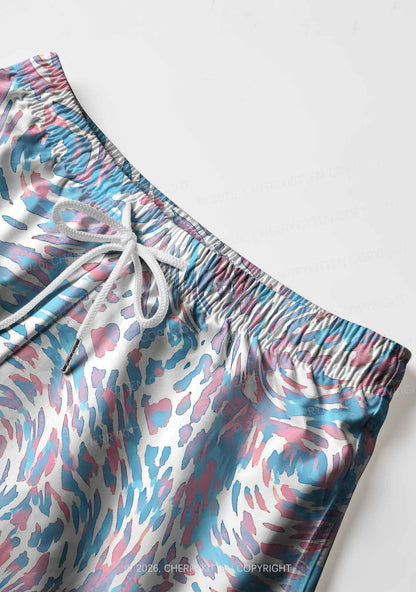 Trans Leopard Pride Y2K Print Men Beach Shorts Cherrykitten