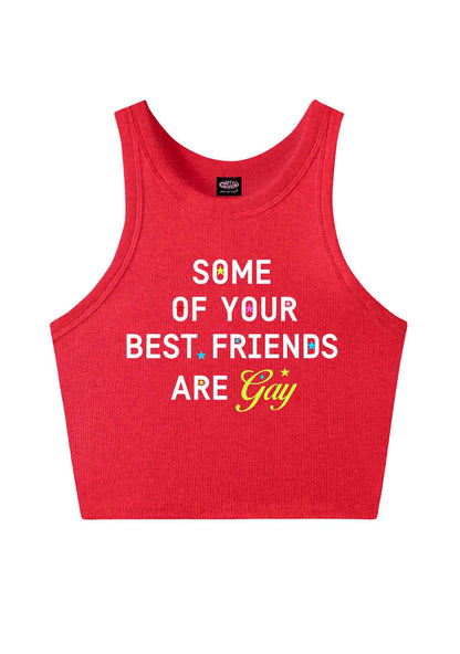 Your Best Friends Are Gay Pride Y2K Crop Tank Top Cherrykitten