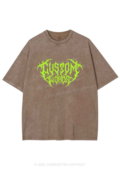 Custom Punk Words Y2K Shirts Washed Tee Cherrykitten
