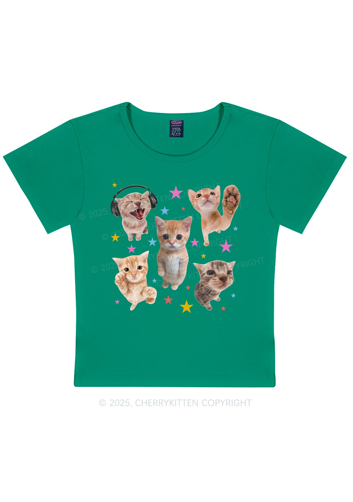 Adorable Cats Y2K Baby Tee Cherrykitten