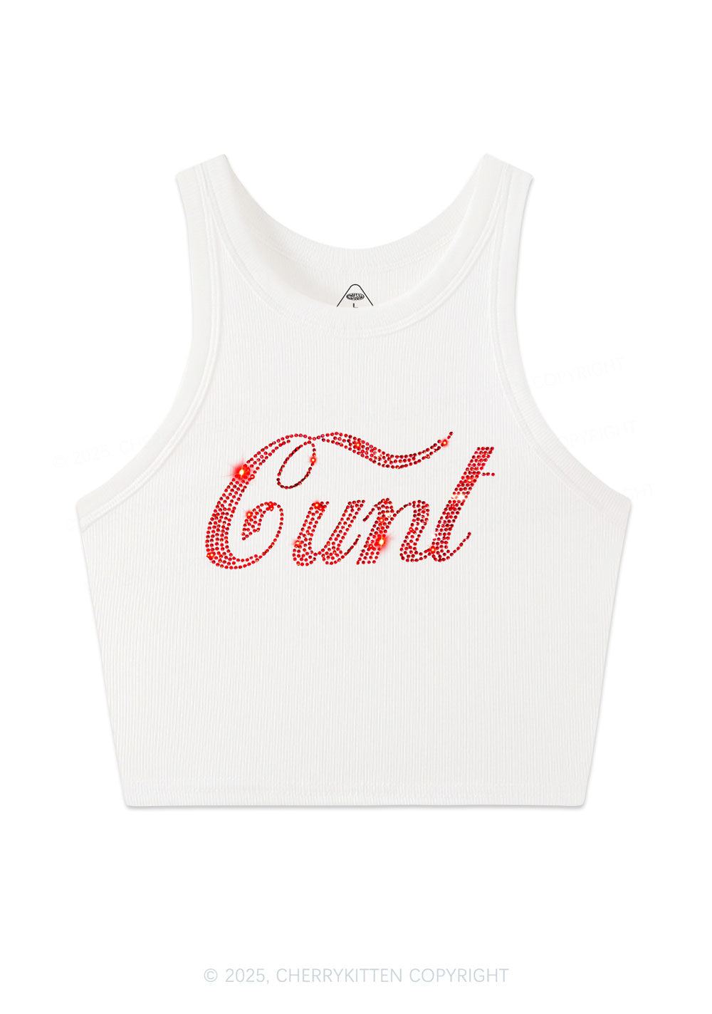 Rhinestone Special Cxxt Y2K Crop Tank Top Cherrykitten