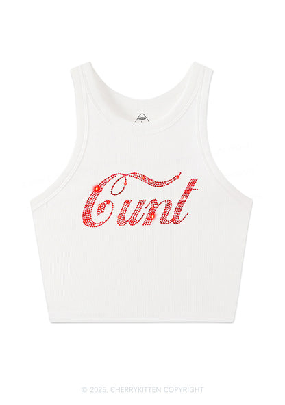 Rhinestone Special Cxxt Y2K Crop Tank Top Cherrykitten