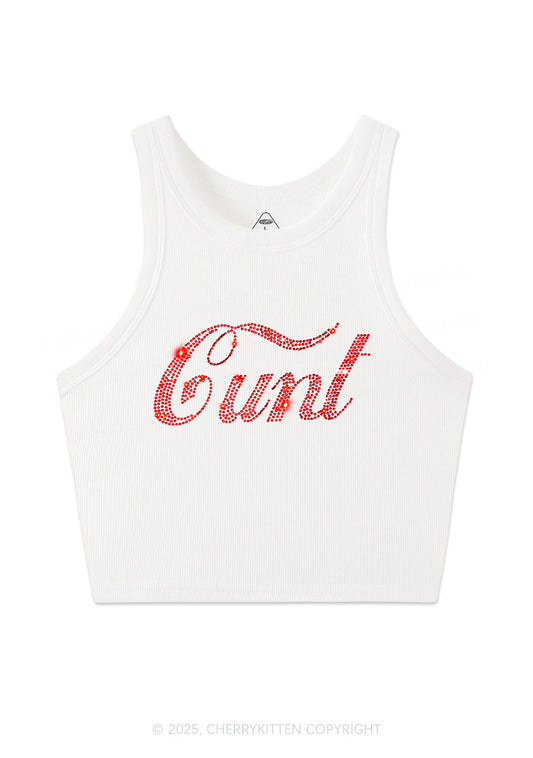 Rhinestone Special Cxxt Y2K Crop Tank Top Cherrykitten