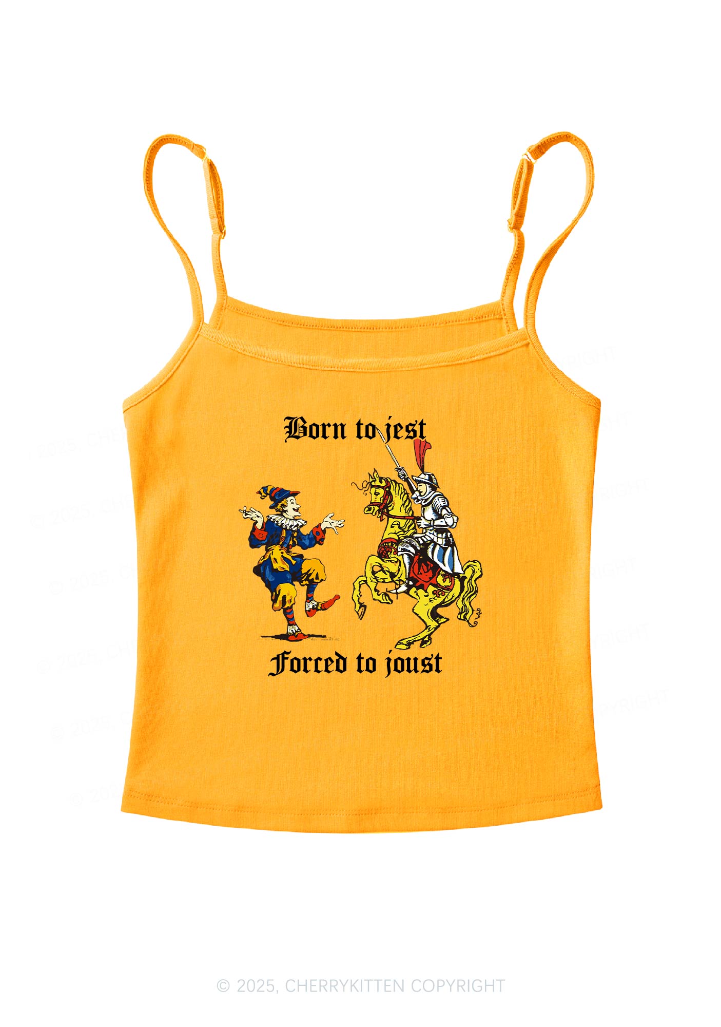 Born to Jest Forced to Joust Y2K Spaghetti Strap Cami Cherrykitten