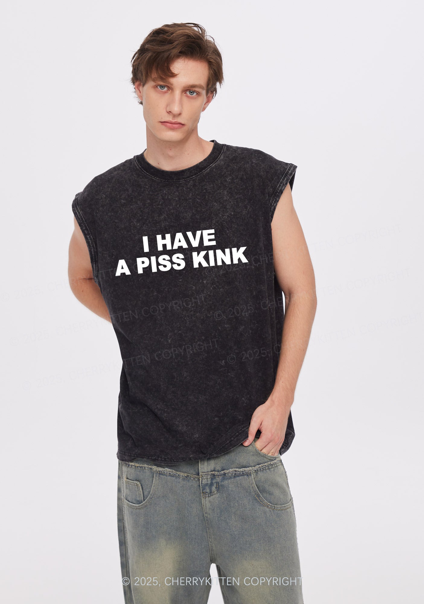 Piss Kink Y2K Washed Muscle Tank Cherrykitten