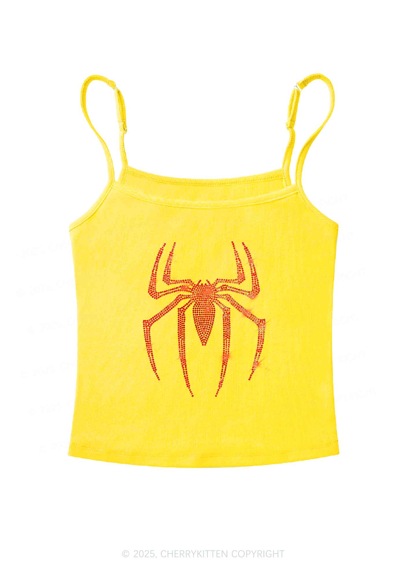 Rhinestone Red Spider Y2K Spaghetti Strap Cami Cherrykitten