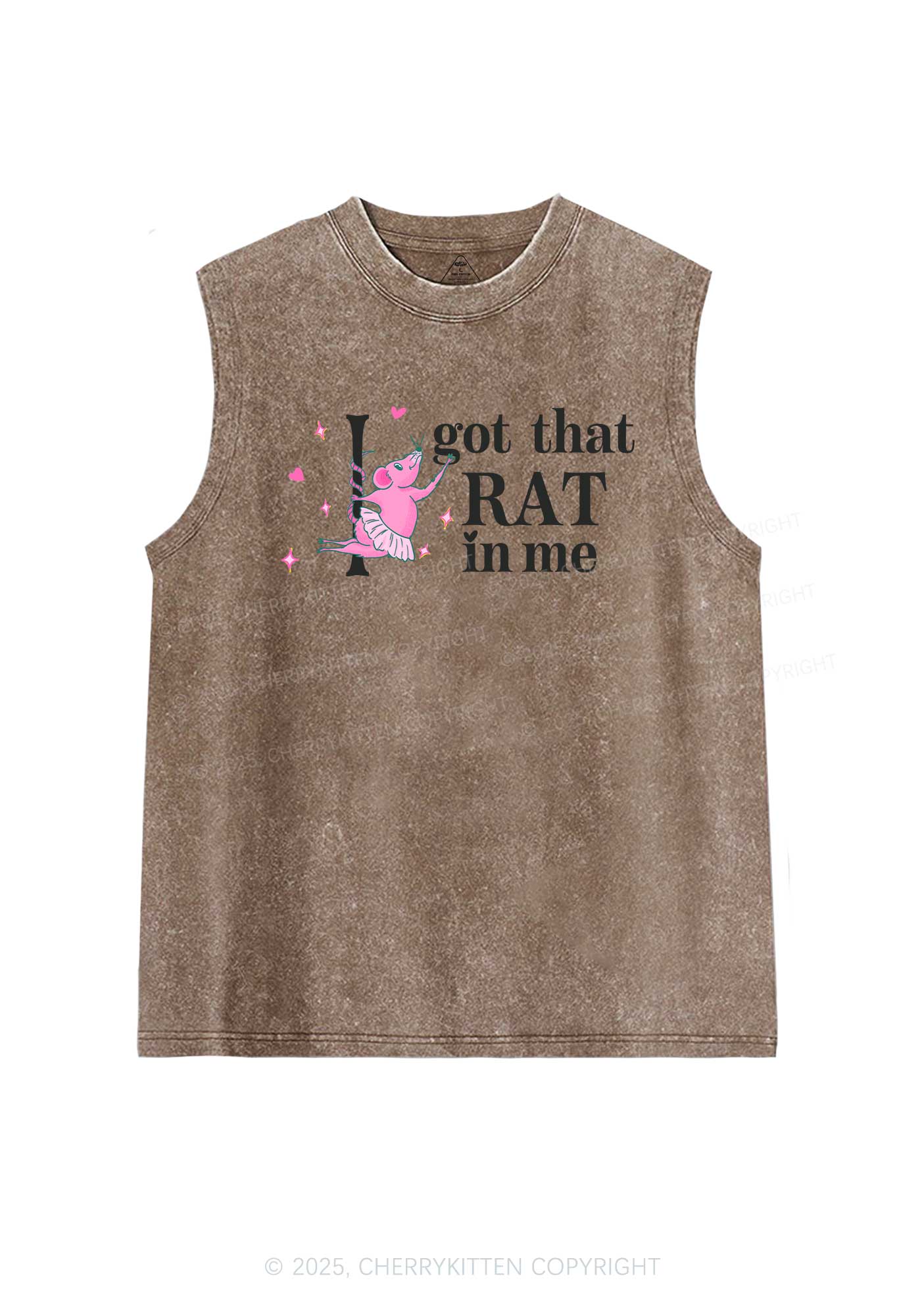Got Rat In Me Y2K Washed Muscle Tank Cherrykitten