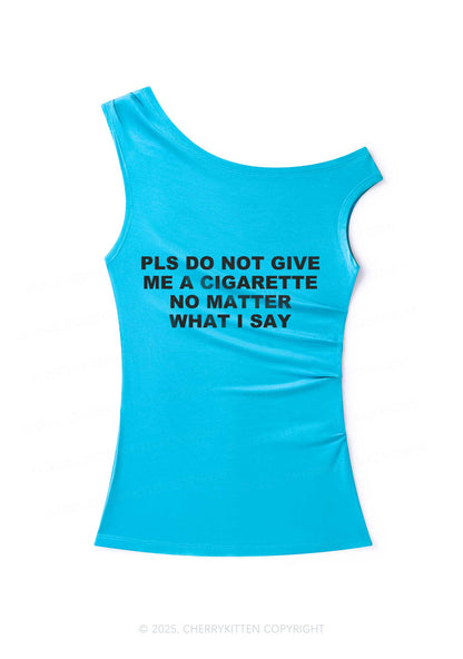 Dont Give Me Cigarette Y2K Off Shoulder Tank Top Cherrykitten