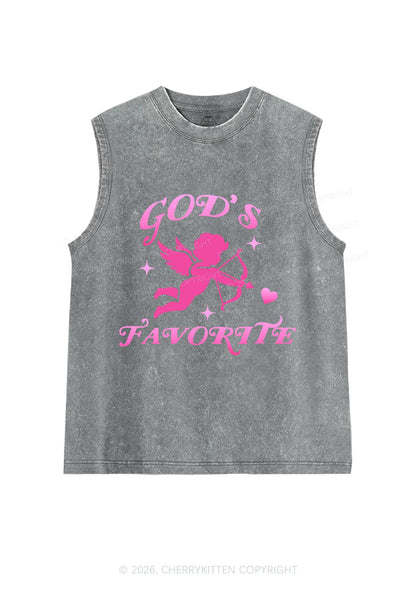 Gods Favorite Cupid Valentine's Day Y2K Washed Muscle Tank Cherrykitten