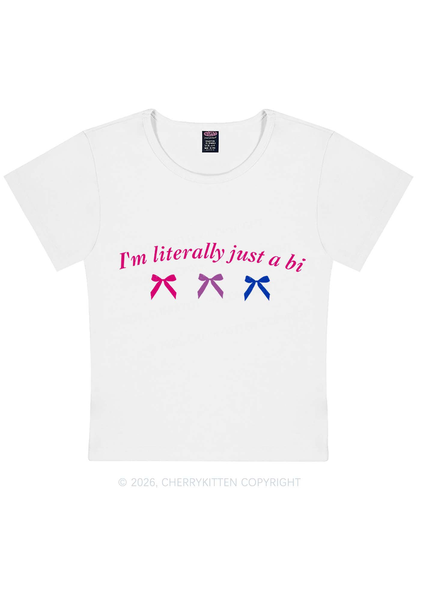 Im Literally Just A Bi Pride Y2K Baby Tee Cherrykitten