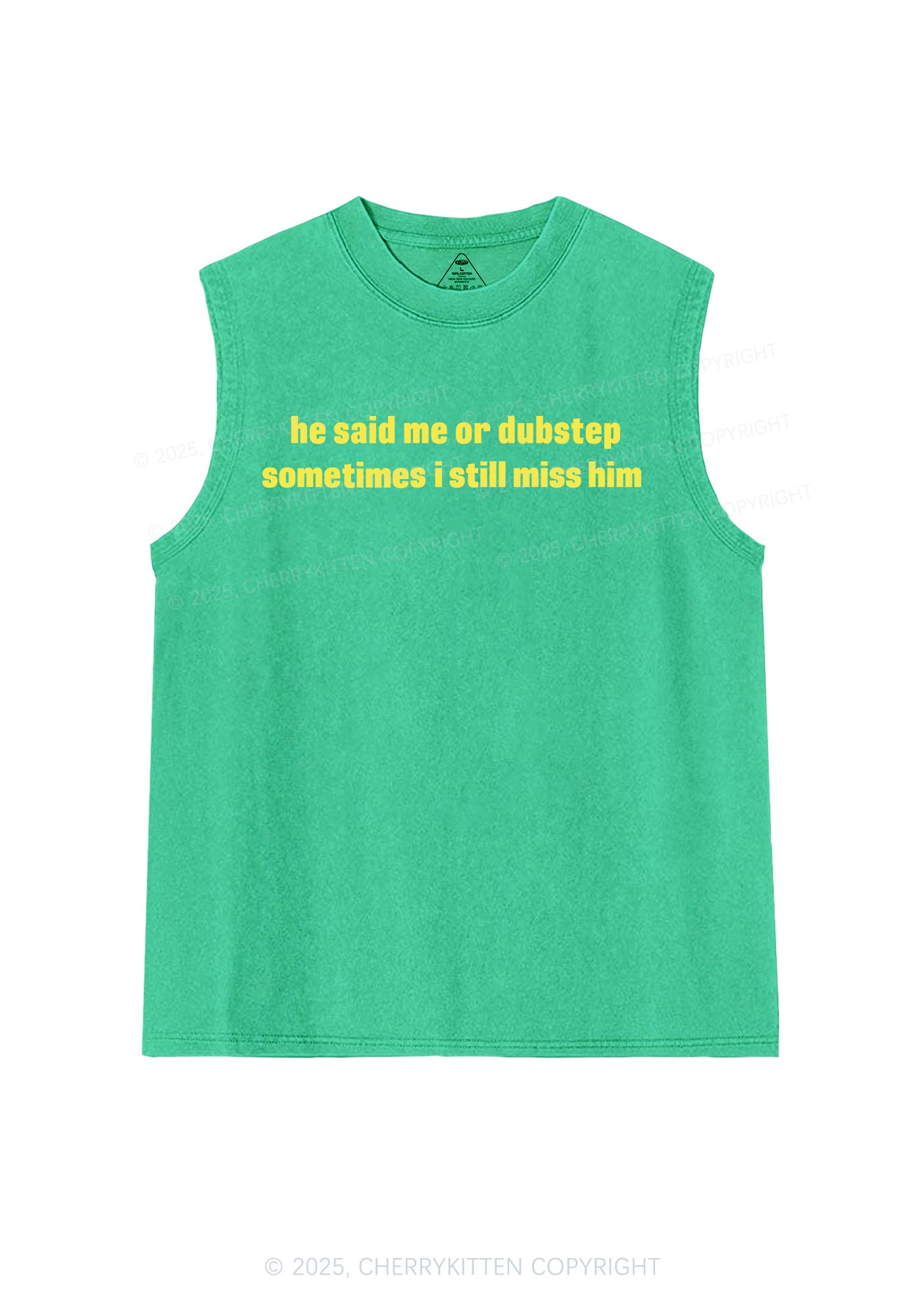 He Said Dubstep Y2K Washed Muscle Tank Cherrykitten