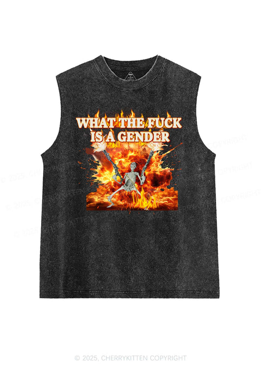 Skeleton Gender Y2K Washed Muscle Tank Cherrykitten