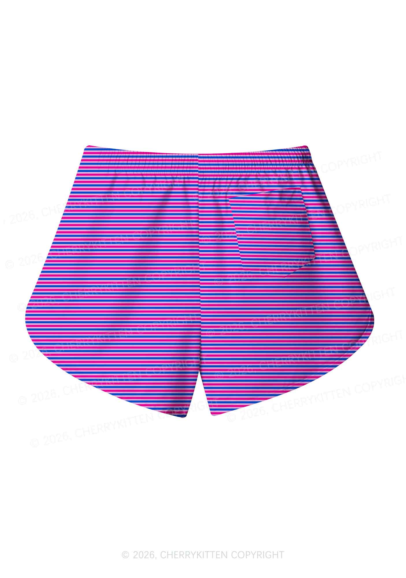 Bisexual Stripes Pride Y2K Print Men Beach Shorts Cherrykitten