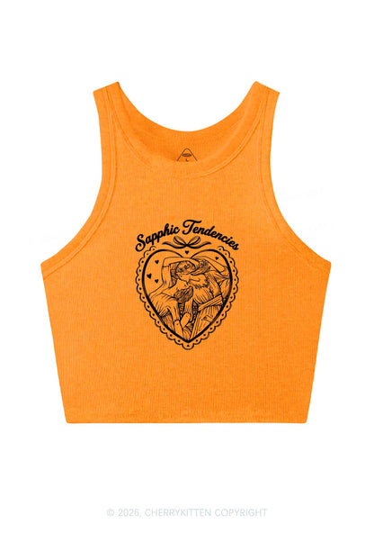 Sapphic Tendencies Art Pride Y2K Crop Tank Top Cherrykitten