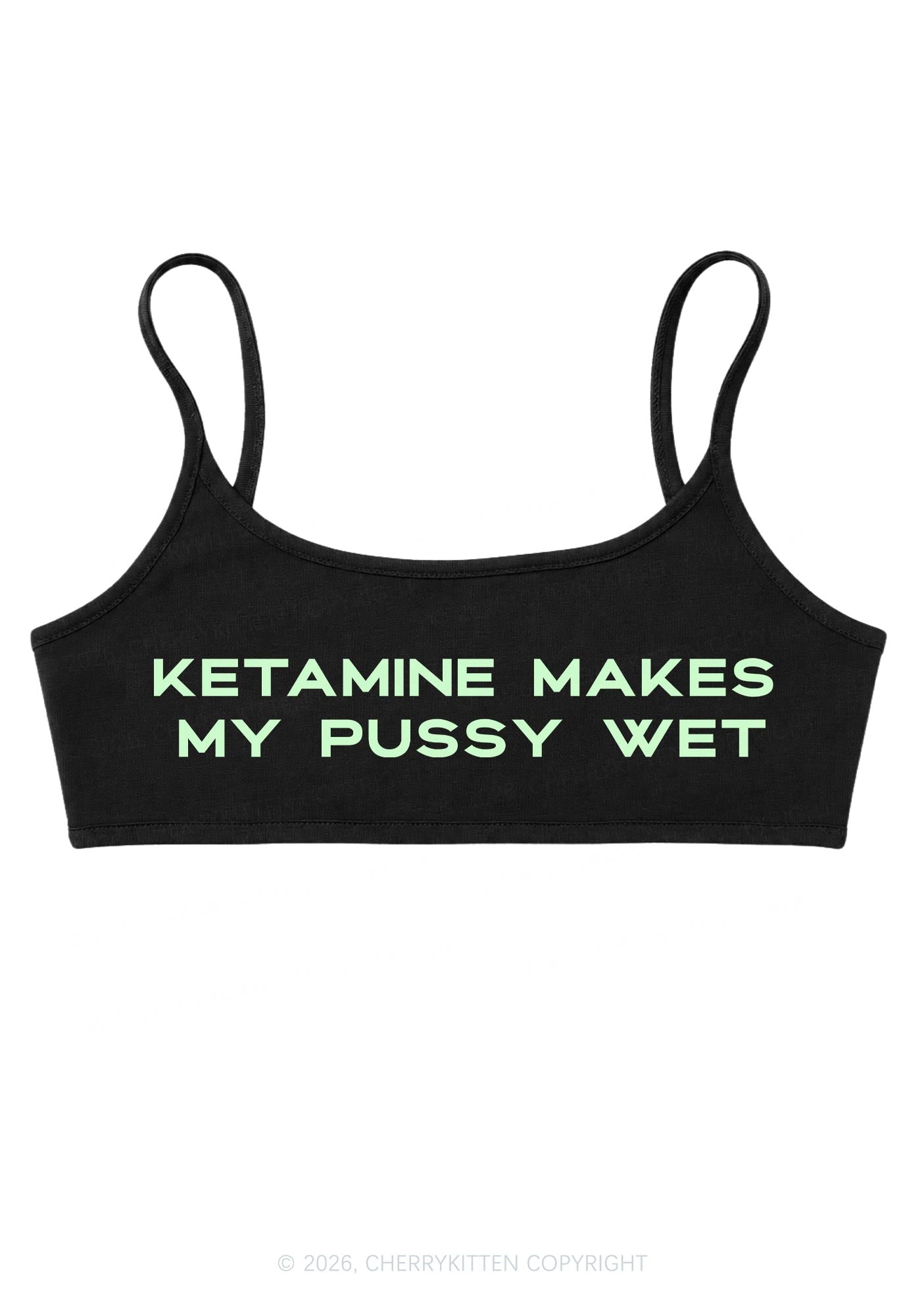K Make My Puxxy Wet Y2K Super Crop Cami Cherrykitten
