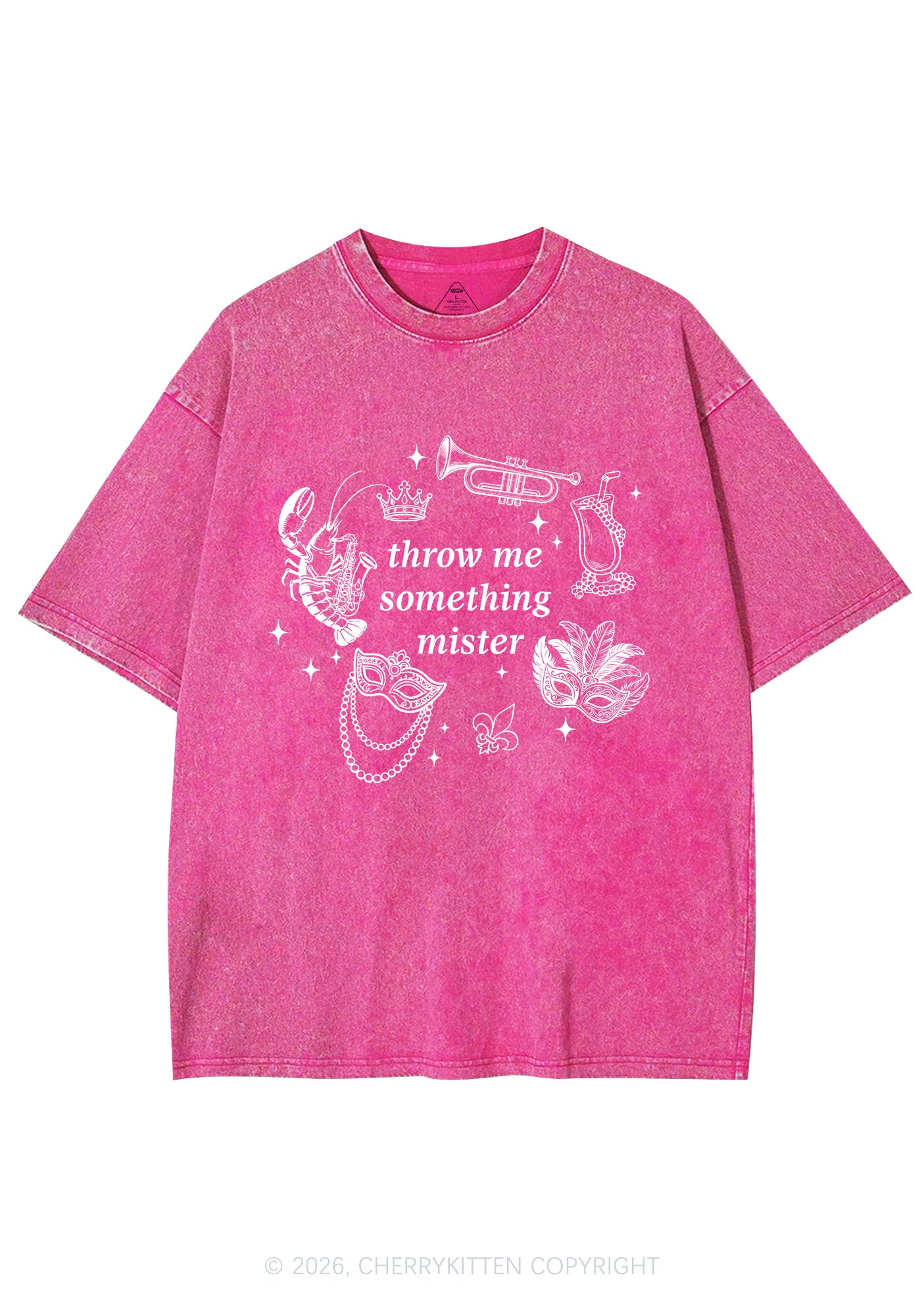 Throw Me Something Mister Y2K Shirts Washed Tee Cherrykitten