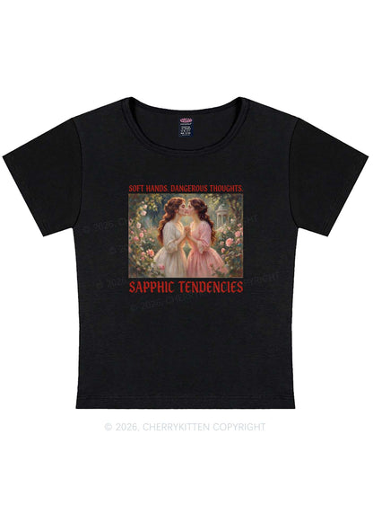 Soft Sapphic Tendencies Pride Y2K Baby Tee Cherrykitten