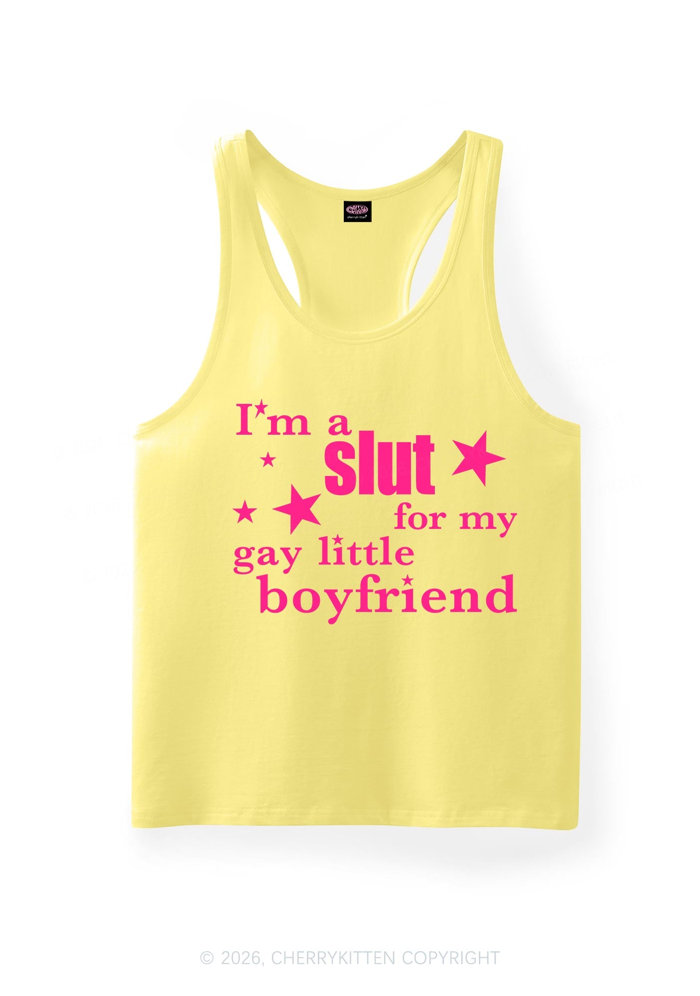 Slxt For My Gay Little BF Pride Y2K Men Racerback Tank Top Cherrykitten