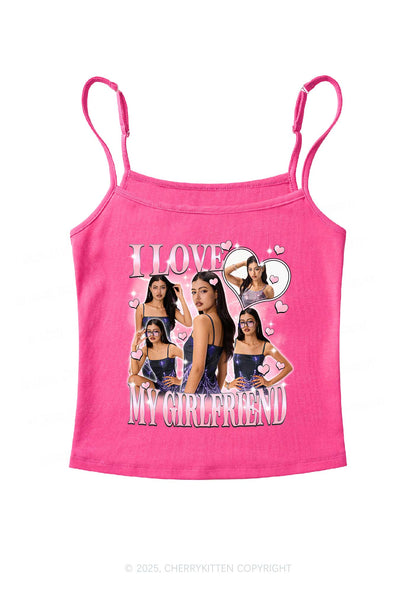 Custom Sparkly Heart I Love BF GF Y2K Spaghetti Strap Cami Cherrykitten