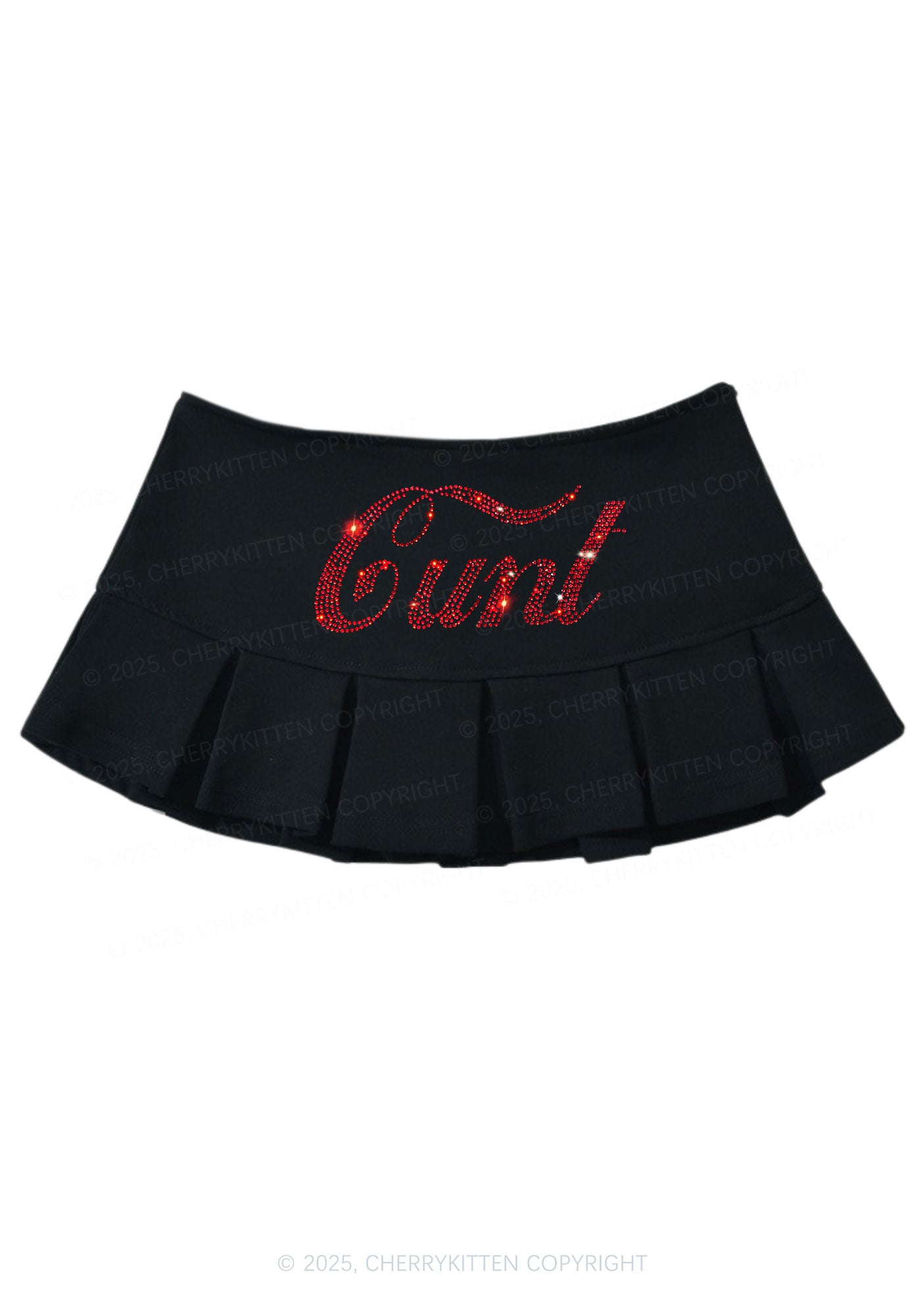 Rhinestone Special Cxxt Y2K Mini Pleated Skirts Cherrykitten