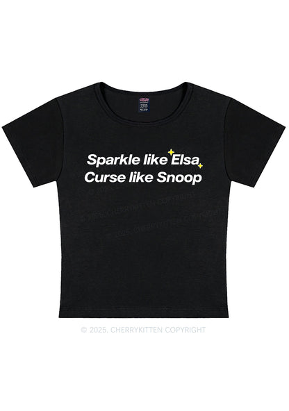 Sparkle Like Princess Y2K Baby Tee Cherrykitten