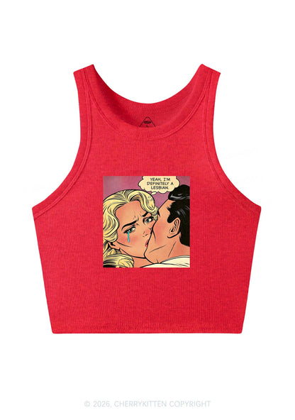 Im Definitely A Lesbian Pride Y2K Crop Tank Top Cherrykitten