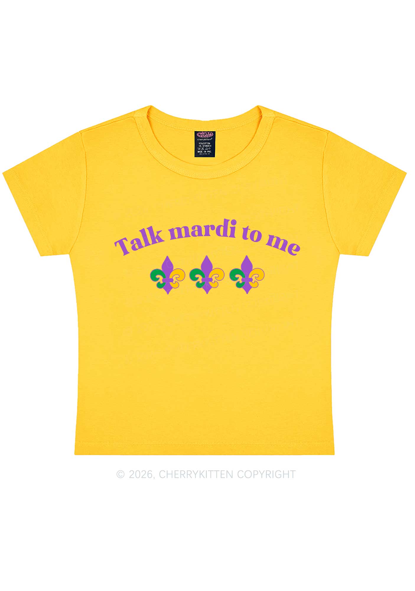 Talk Mardi To Me Y2K Baby Tee Cherrykitten