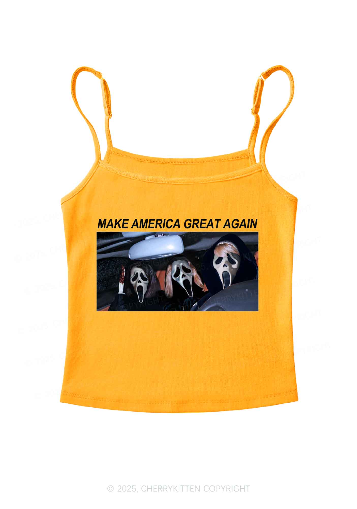 Halloween Ghost Make America Great Again Y2K Spaghetti Strap Cami Cherrykitten