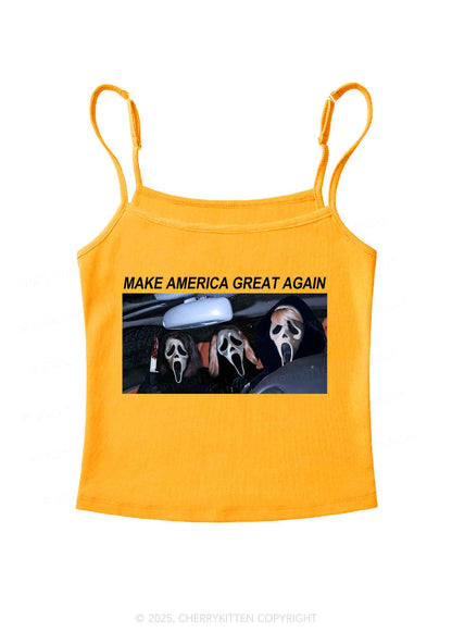 Halloween Ghost Make America Great Again Y2K Spaghetti Strap Cami Cherrykitten
