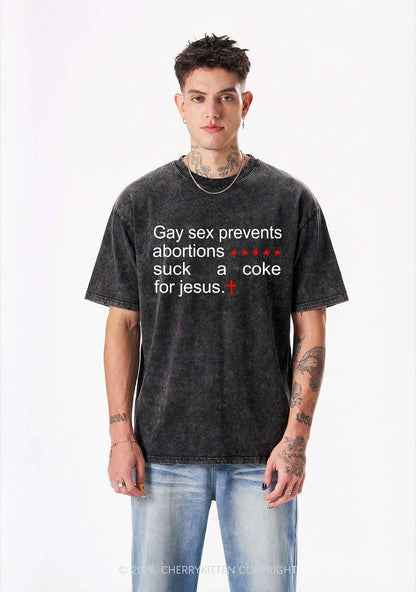 Suck A Coke For Jesus Pride Y2K Shirts Washed Tee Cherrykitten
