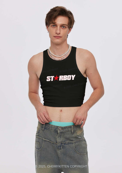 Red Starboy Y2K Crop Tank Top Cherrykitten
