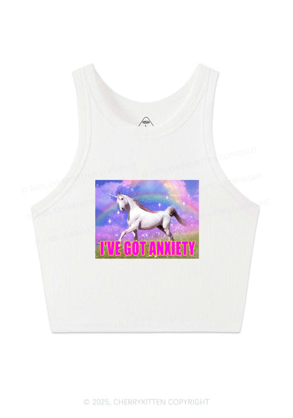 I've Got Anxiety Y2K Crop Tank Top Cherrykitten