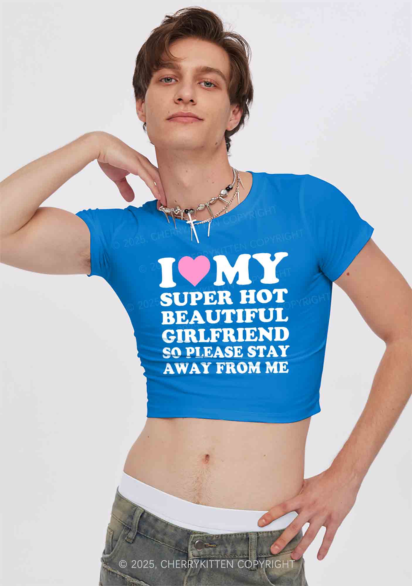 My Super Hot BF GF Y2K Valentine's Day Baby Tee Cherrykitten