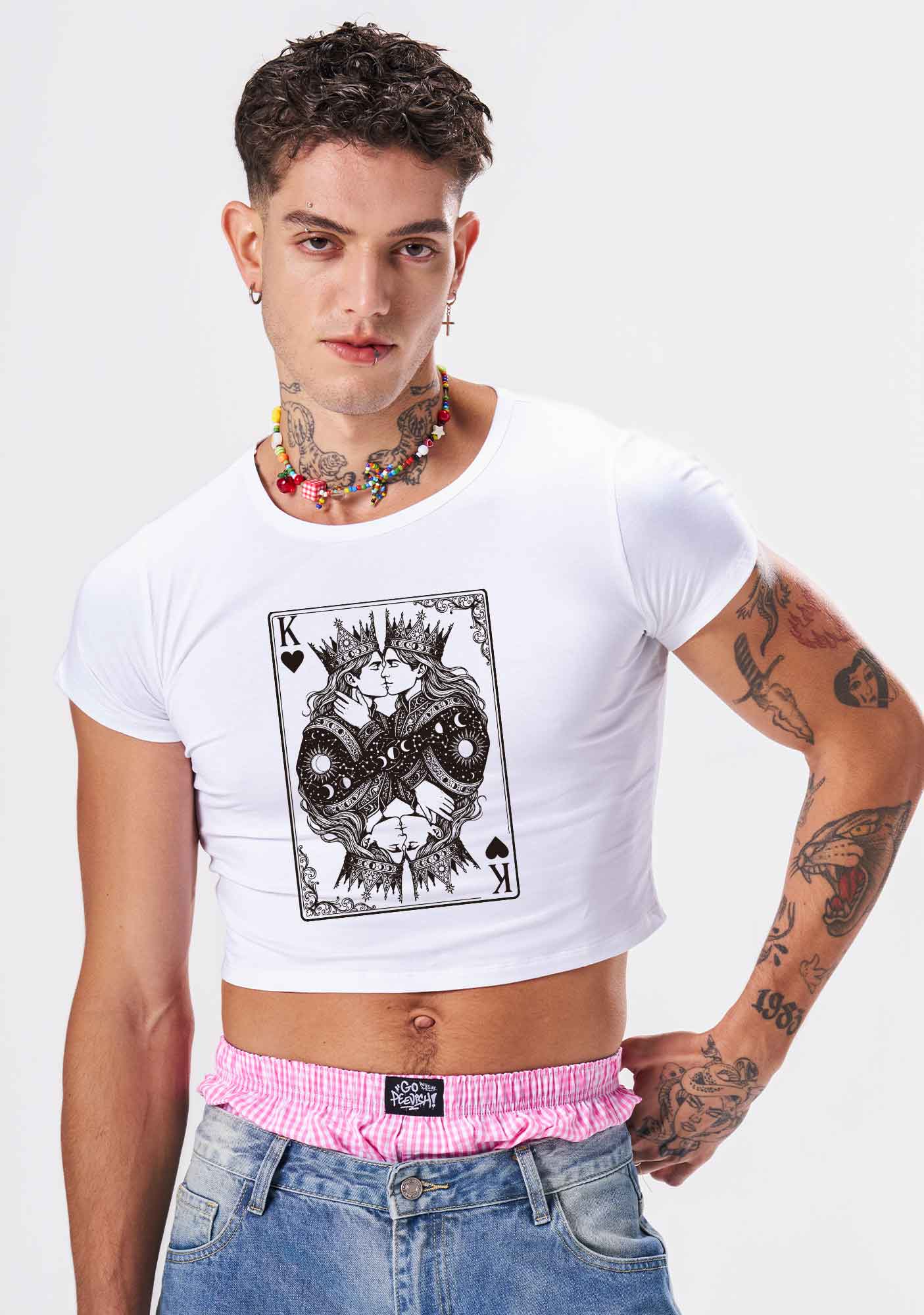 Kings Kissing Pride Y2K Baby Tee Cherrykitten