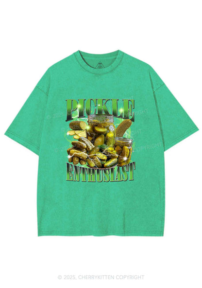 Pickle Enthusiast Y2K Shirts Washed Tee Cherrykitten
