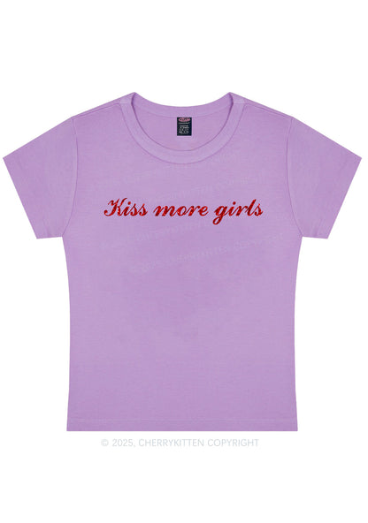 Glitter Kiss More Girls Pride Y2K Baby Tee Cherrykitten