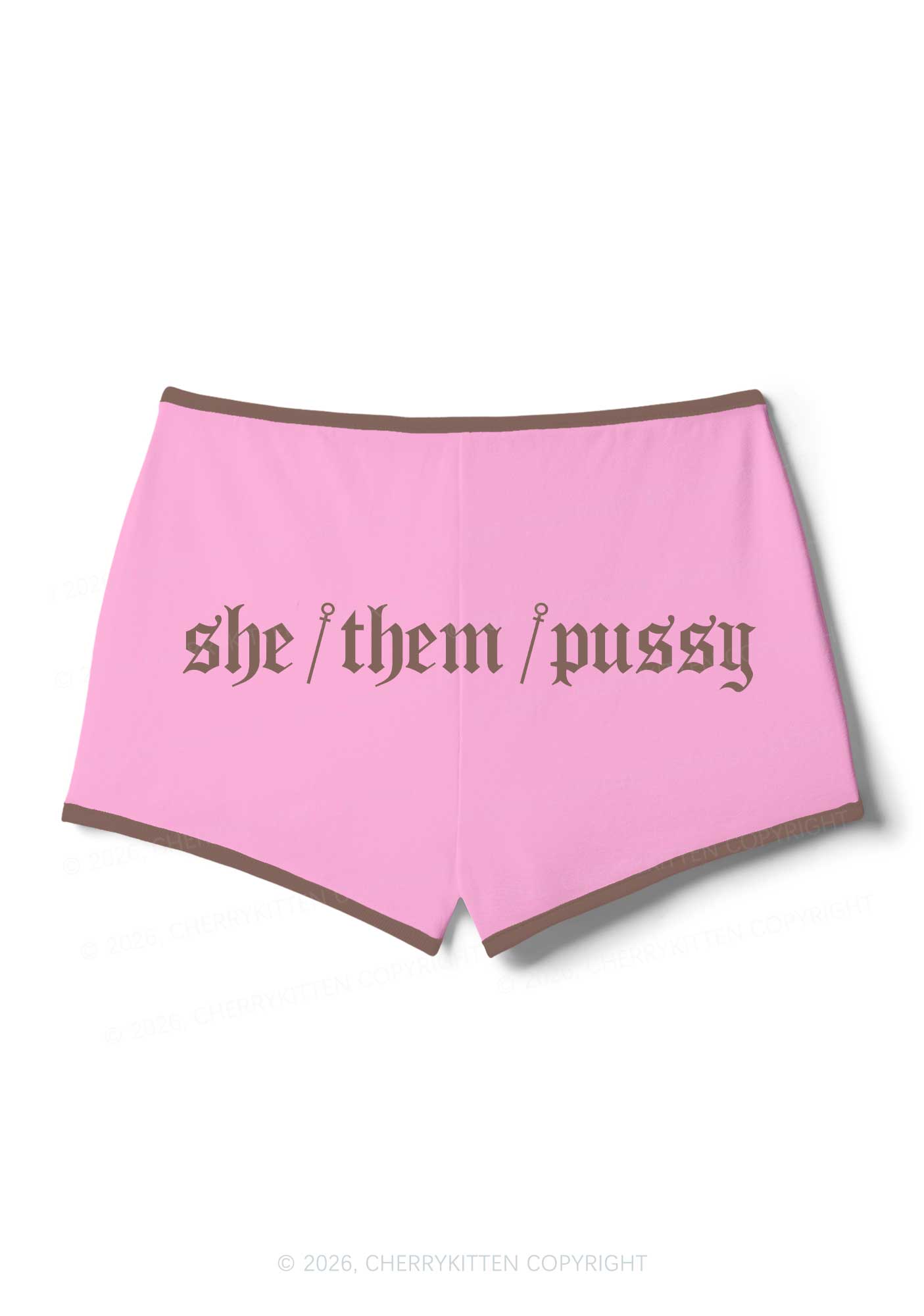 She Them Puxxy Pride Y2K Booty Shorts Cherrykitten